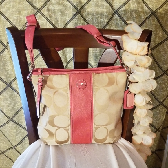 Coach Handbags - Authentic Coach Signature Stripe Crossbody